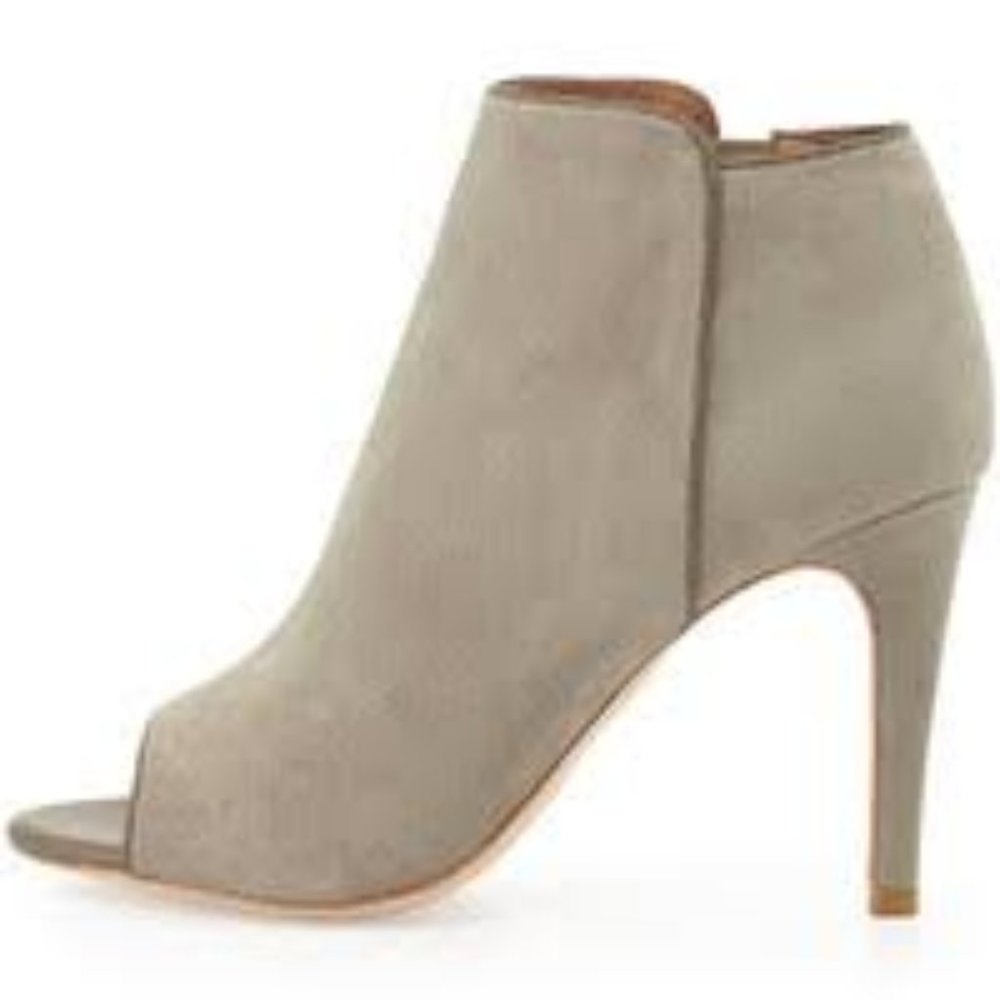 JOIE Gwen Taupe Suede Stiletto Heel Open Toe Ankle Booties SZ 10 US/41 EU